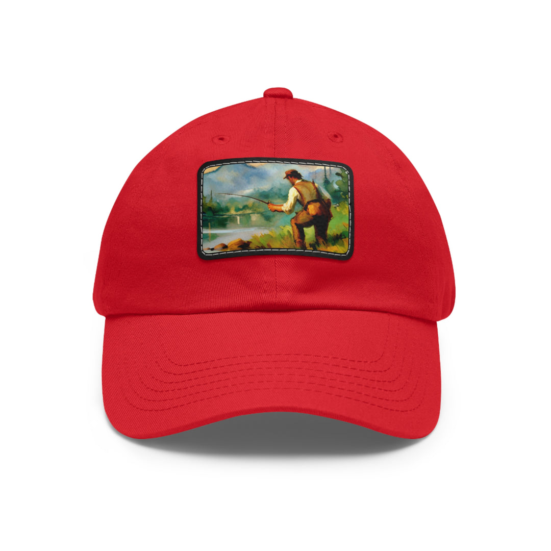 Fisherman Dad Hat with Leather Patch (Rectangle)