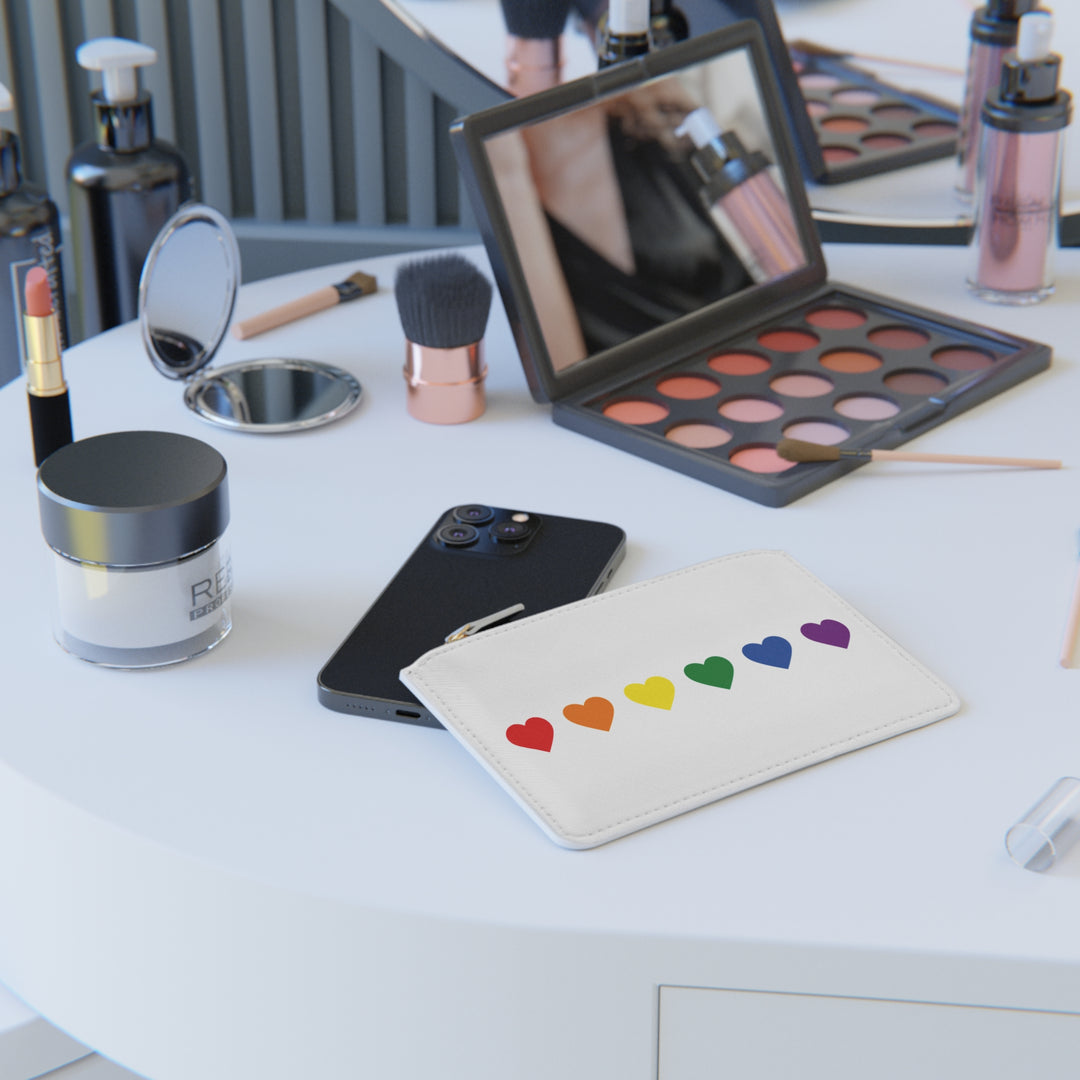 Rainbow Hearts Mini Clutch Bag