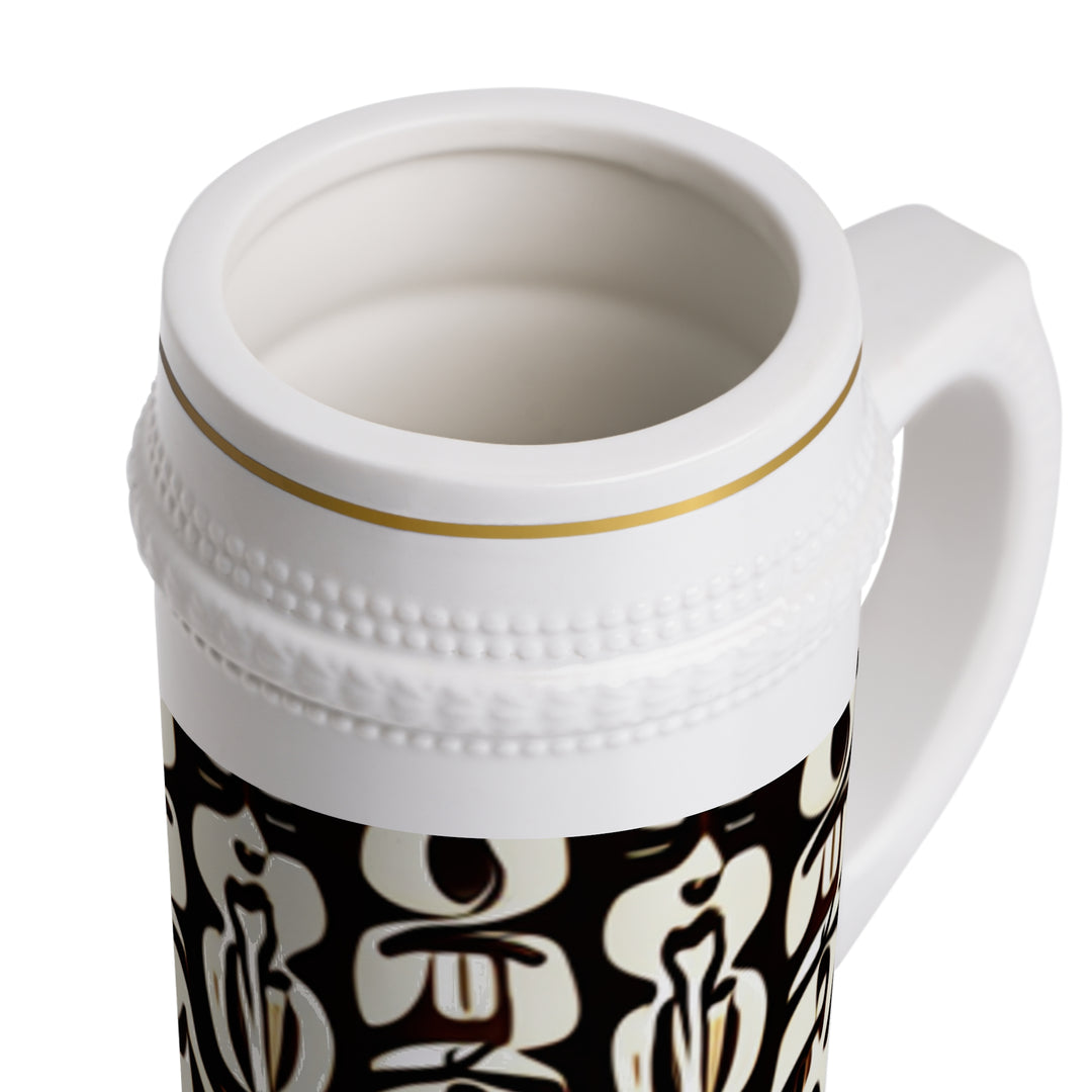 Traditional Pattern Beer Stein Mug