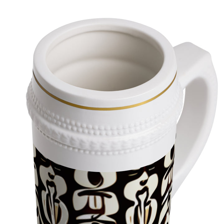 Traditional Pattern Beer Stein Mug