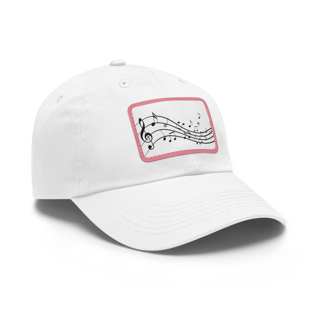Music Clef Dad Hat with Leather Patch (Rectangle)