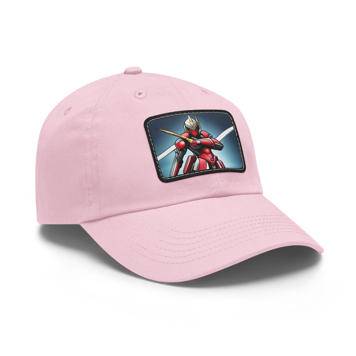 Robot Warrior Dad Hat with Leather Patch (Rectangle)