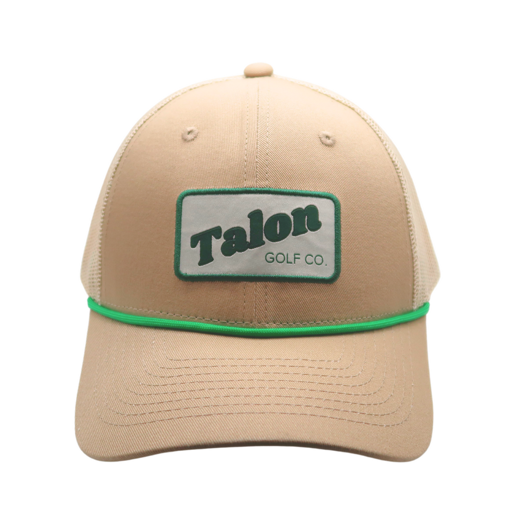 Green Rope Tan Trucker Hat Front View