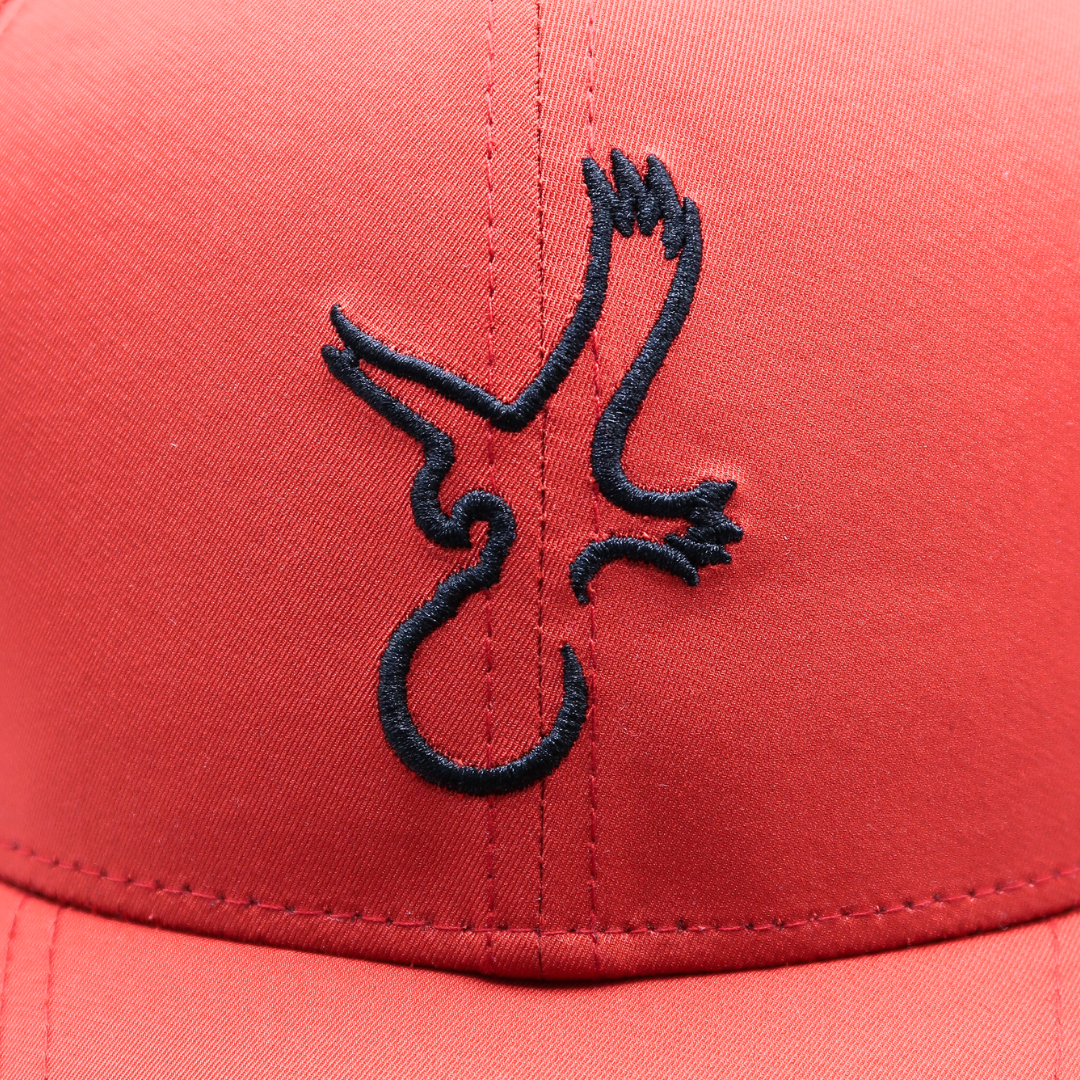 Red/Black Eagle Performance Hat Closeup.