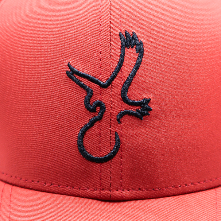 Red/Black Eagle Performance Hat Closeup.