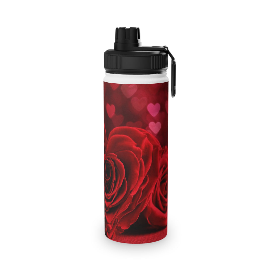 Roses Stainless Steel Water Bottle, Sports Lid