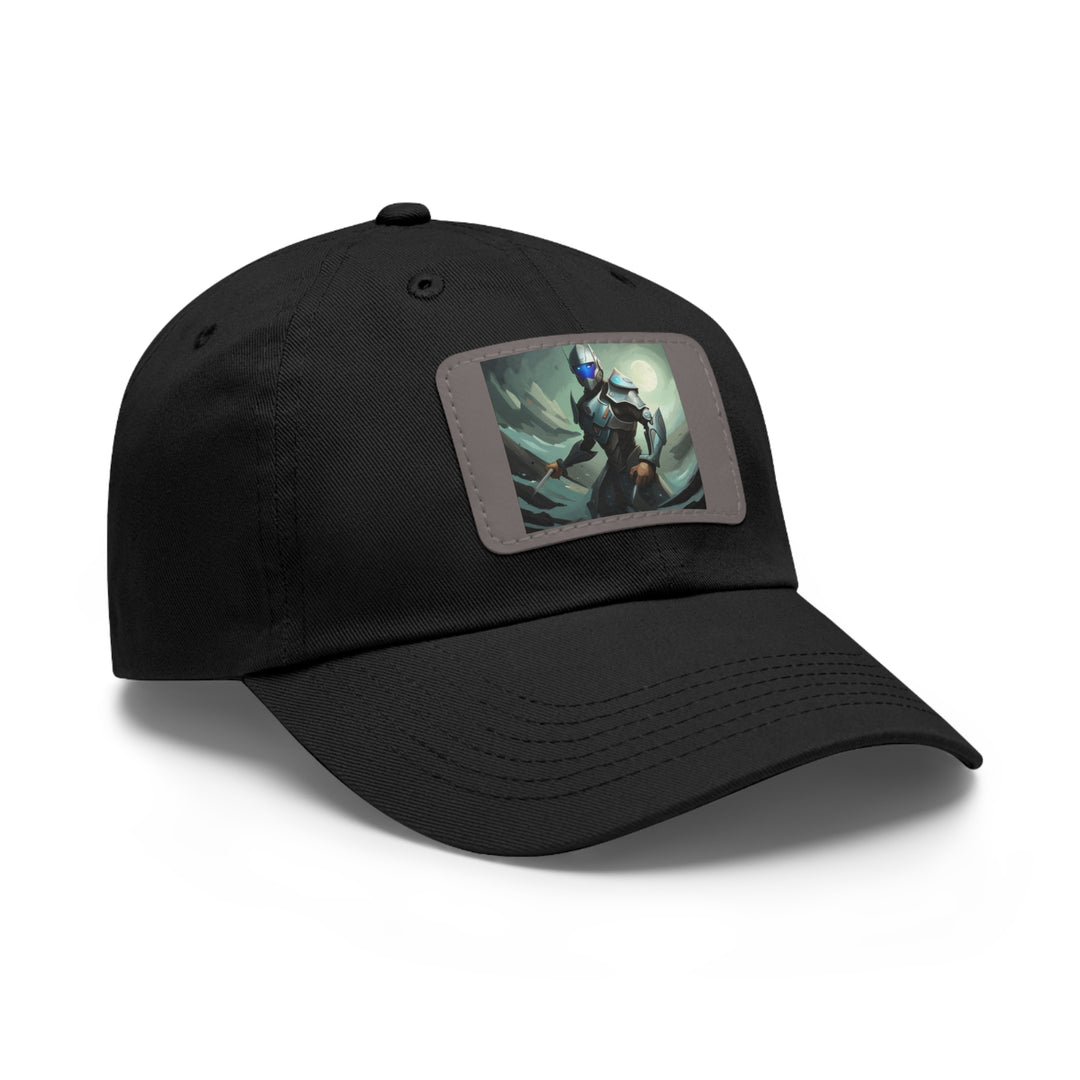 Futuristic Robot Dad Hat with Leather Patch (Rectangle)