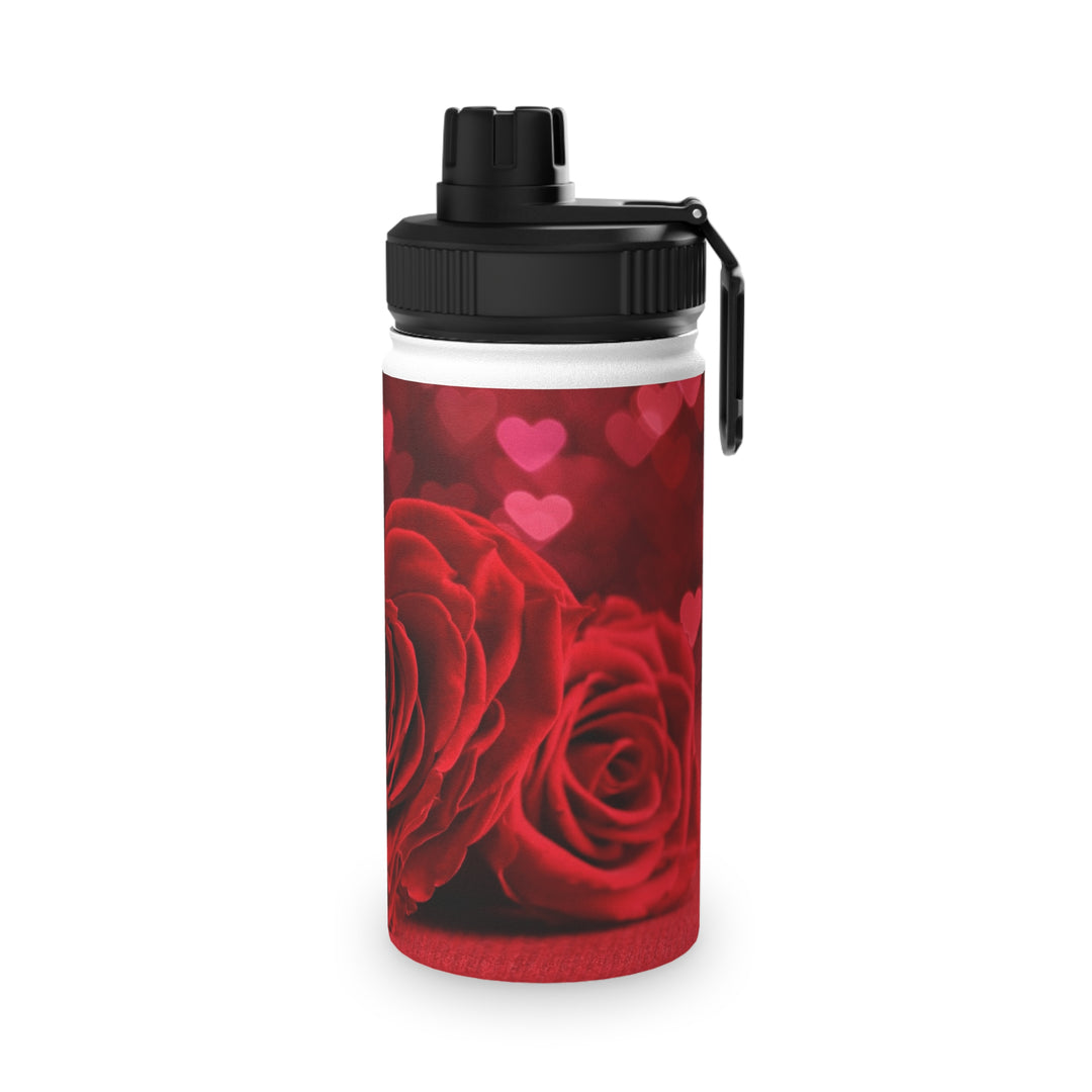 Roses Stainless Steel Water Bottle, Sports Lid