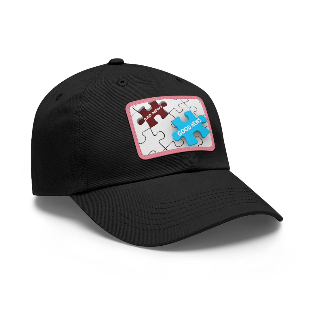 Good News Bad News Dad Hat with Leather Patch (Rectangle)