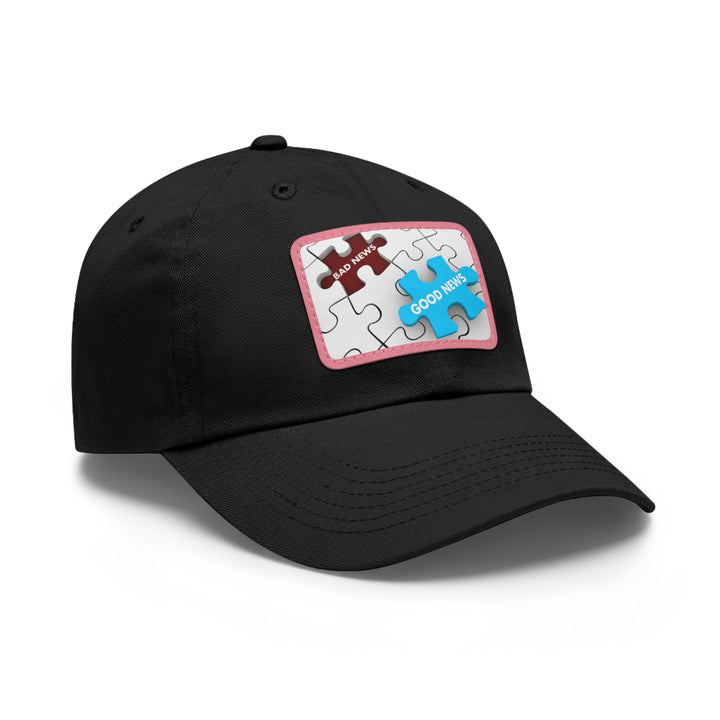Good News Bad News Dad Hat with Leather Patch (Rectangle)