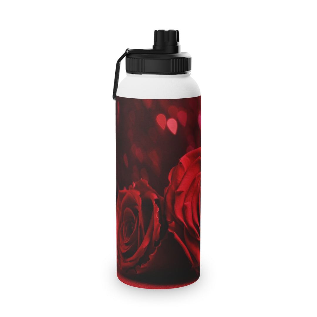 Roses Stainless Steel Water Bottle, Sports Lid
