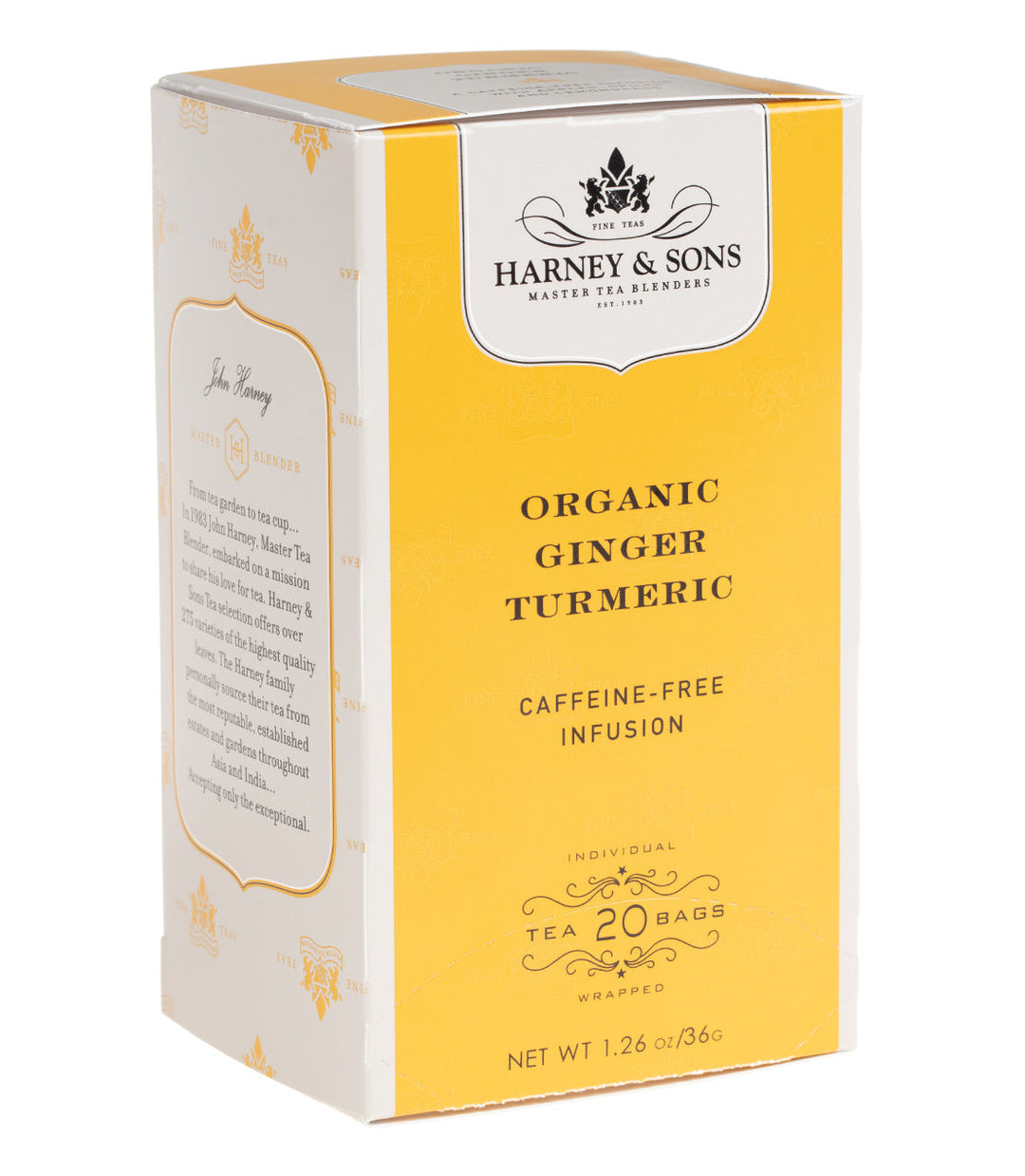 Organic Ginger Turmeric Tea Box of 20 Premium Teabags