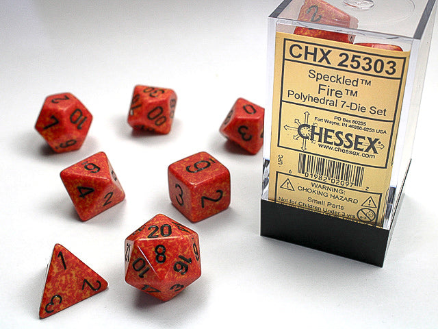 Speckled® Polyhedral Fire 7-Die Set Dnd Dice Set CHX25303 Orange/Yellow