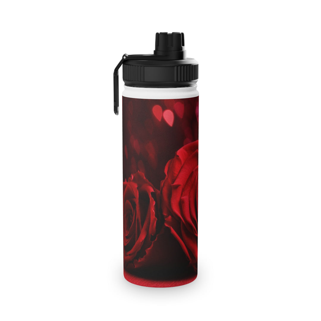 Roses Stainless Steel Water Bottle, Sports Lid