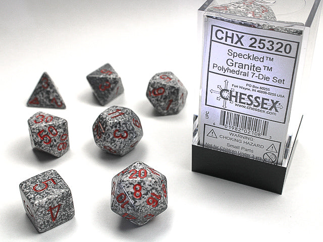 Speckled® Polyhedral Granite™ 7-Die Set Dnd Dice Set CHX25320 White Grey