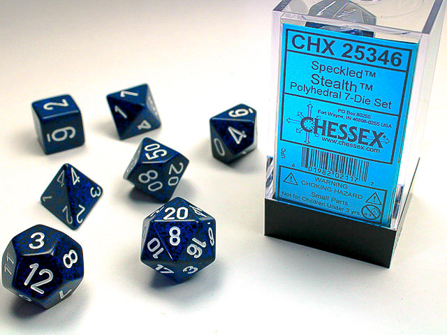 Speckled® Polyhedral Stealth™ 7-Die Set Dnd Dice Set CHX25346 Blue/Black