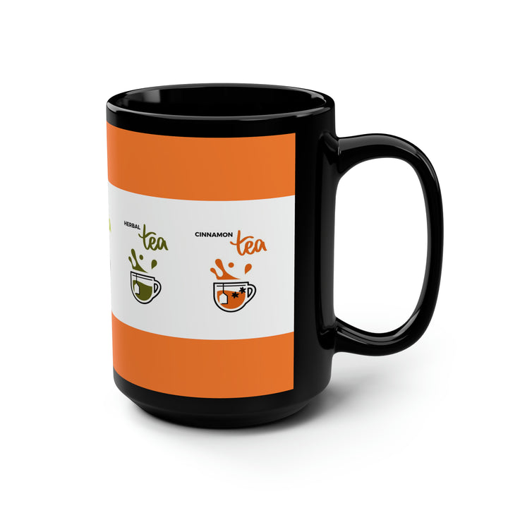 Tea Tea Tea Tea Black Mug, 15oz