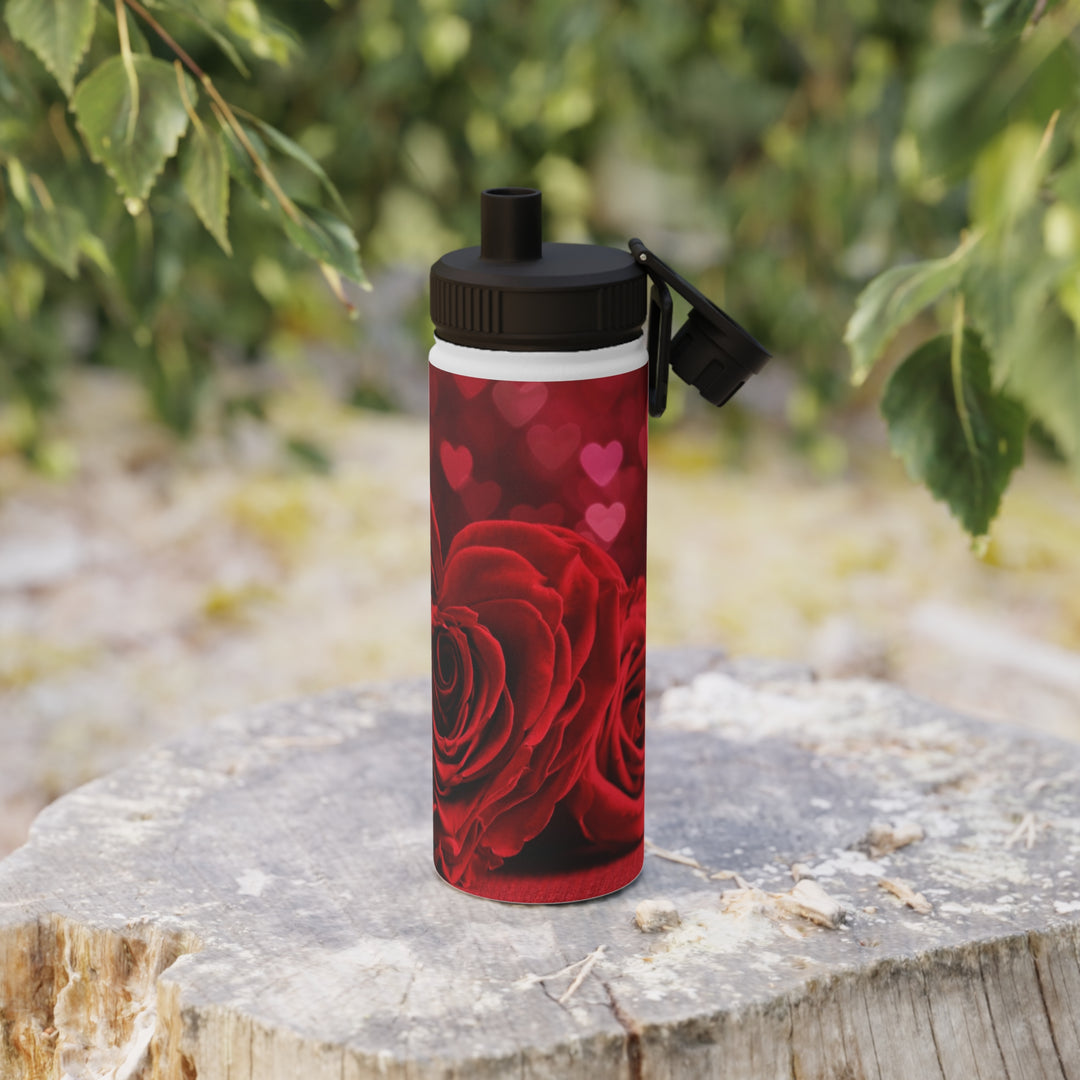 Roses Stainless Steel Water Bottle, Sports Lid