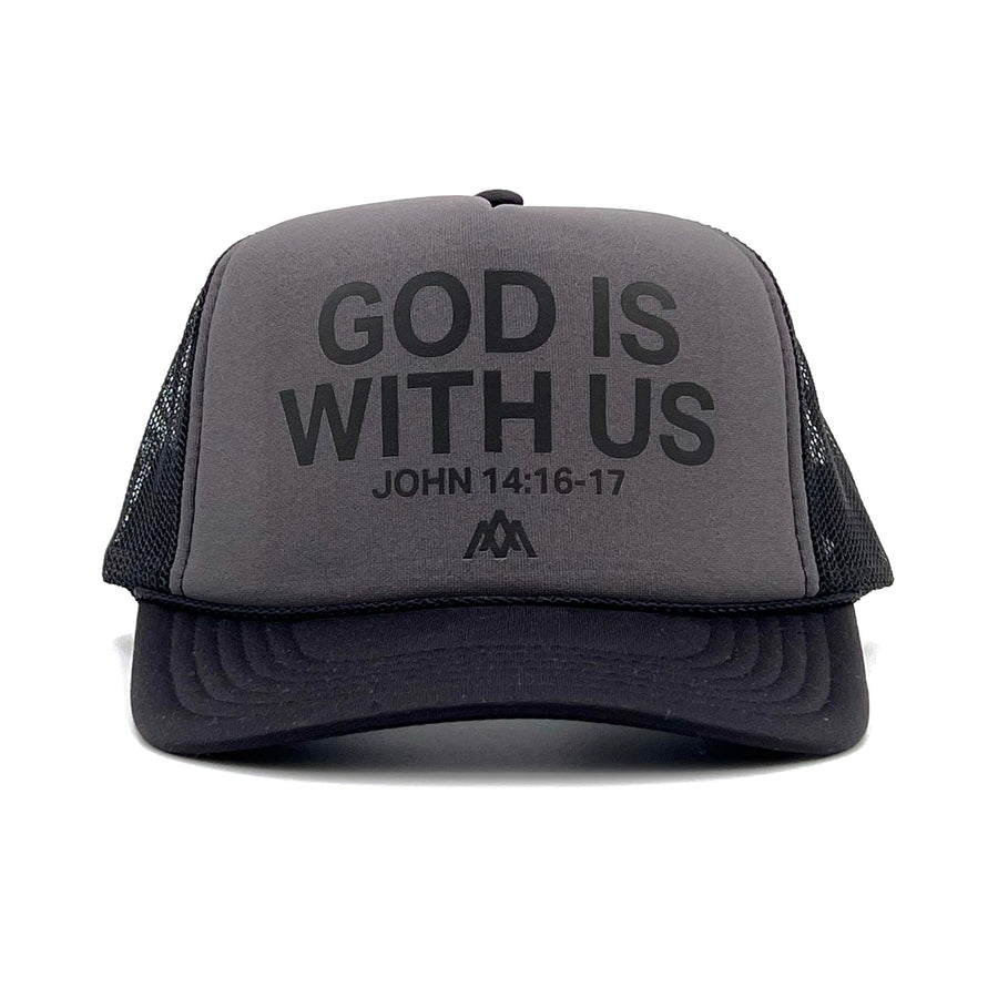God is With Us Foam Trucker Hat - Charcoal