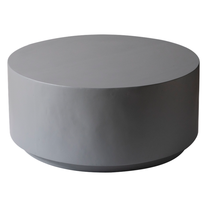 LeisureMod Terra Collection Fiberglass Outdoor Coffee Table in Grey