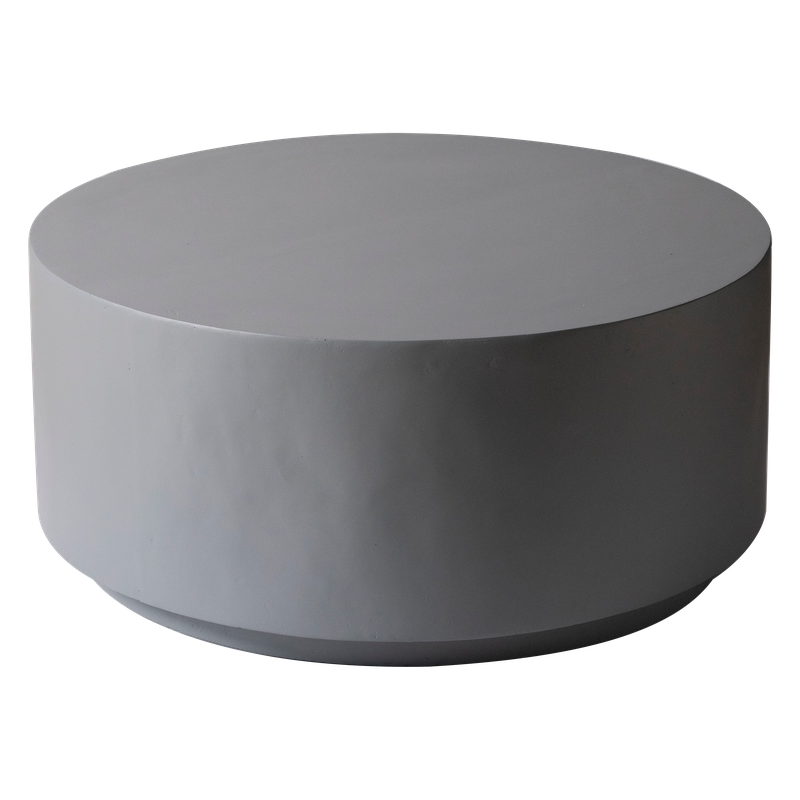 LeisureMod Terra Collection Fiberglass Outdoor Coffee Table in Grey