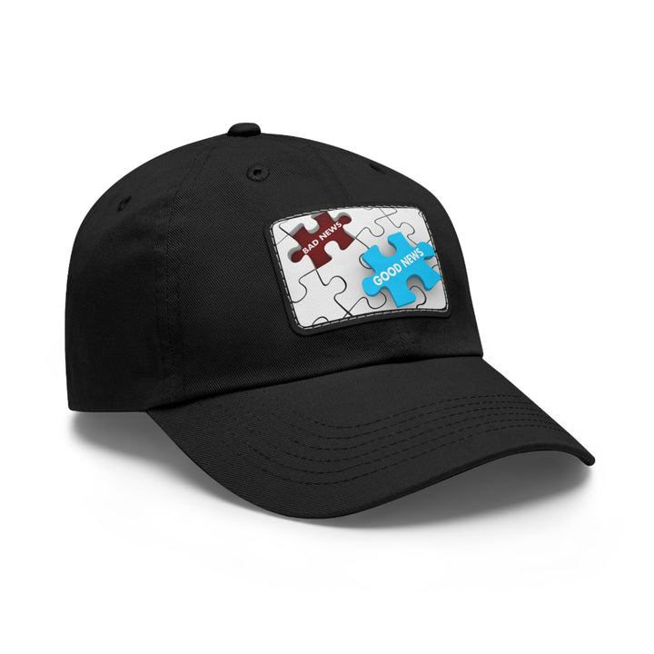 Good News Bad News Dad Hat with Leather Patch (Rectangle)
