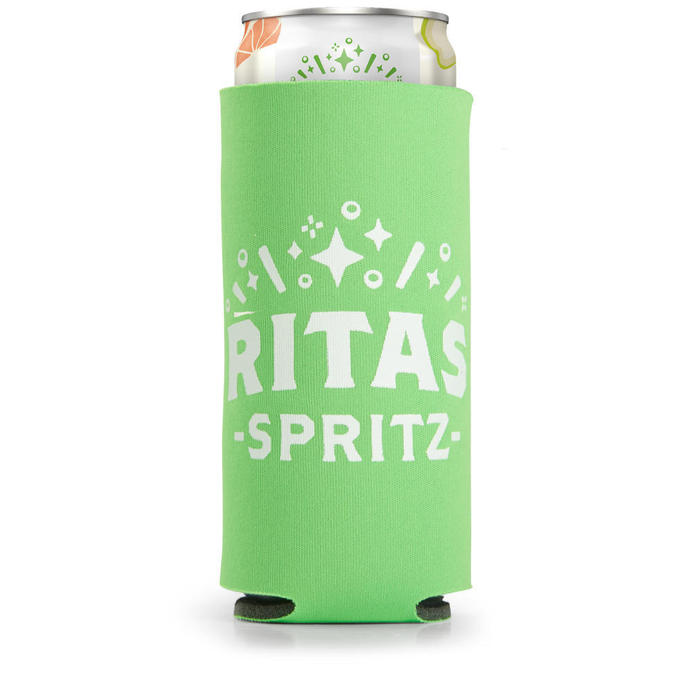 Green RITAS SLIM CAN COOLIE 12oz Cooler Fits Aluminum Can Coozie
