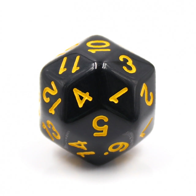 D30 Black w/Yellow Single Die 30 Sided/s by HDdice / HengDadice