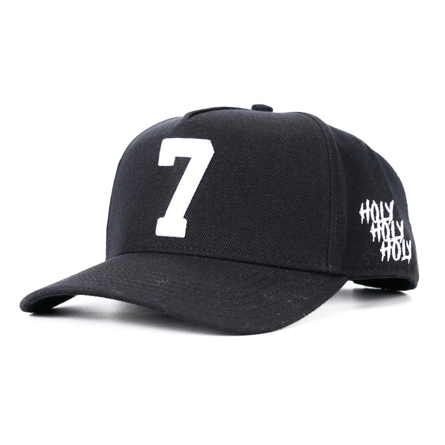 ‘7’ Premium Wool Blend Snapback - Black/White