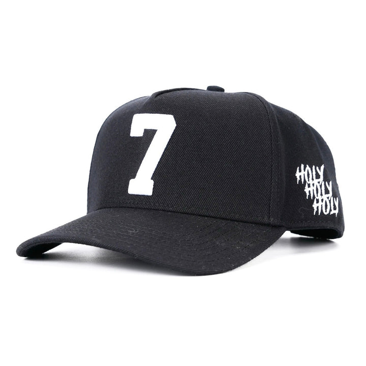 ‘7’ Premium Wool Blend Snapback - Black/White