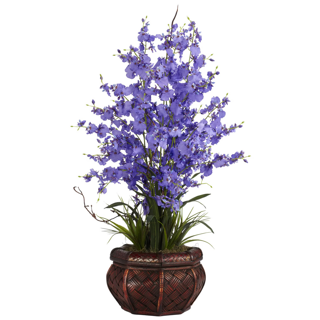 Dancing Lady Silk Flower Arrangement (Purple)