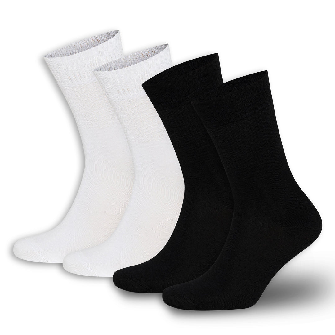 Men’s and Women’s Bamboo Diabetic Crew Socks 4-Pack