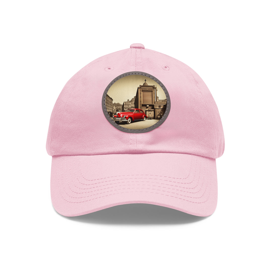 Dad Hat with Leather Patch (Round)