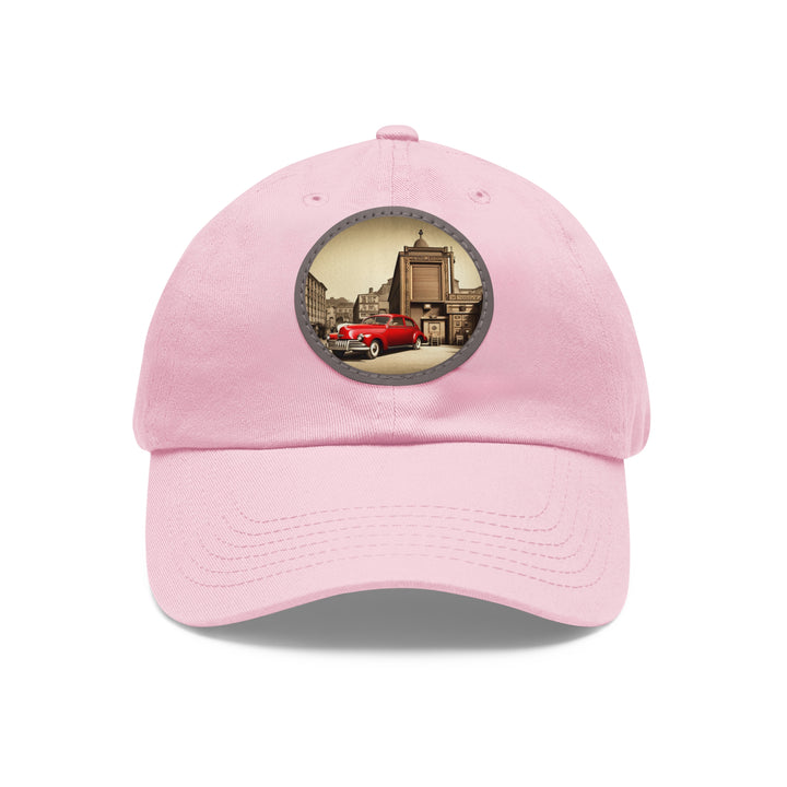 Dad Hat with Leather Patch (Round)