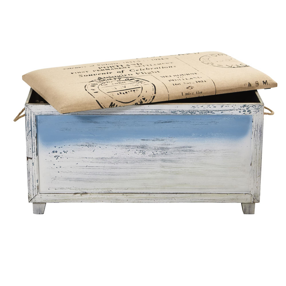 Ocean Breeze Storage Boxes, Bench and Seating Set (Set of 3) Front View