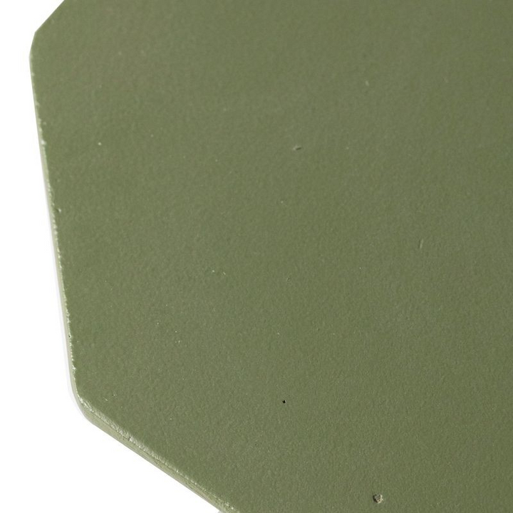 LeisureMod Azure Collection Fiberglass Outdoor Side Table in Olive Green Closeup.