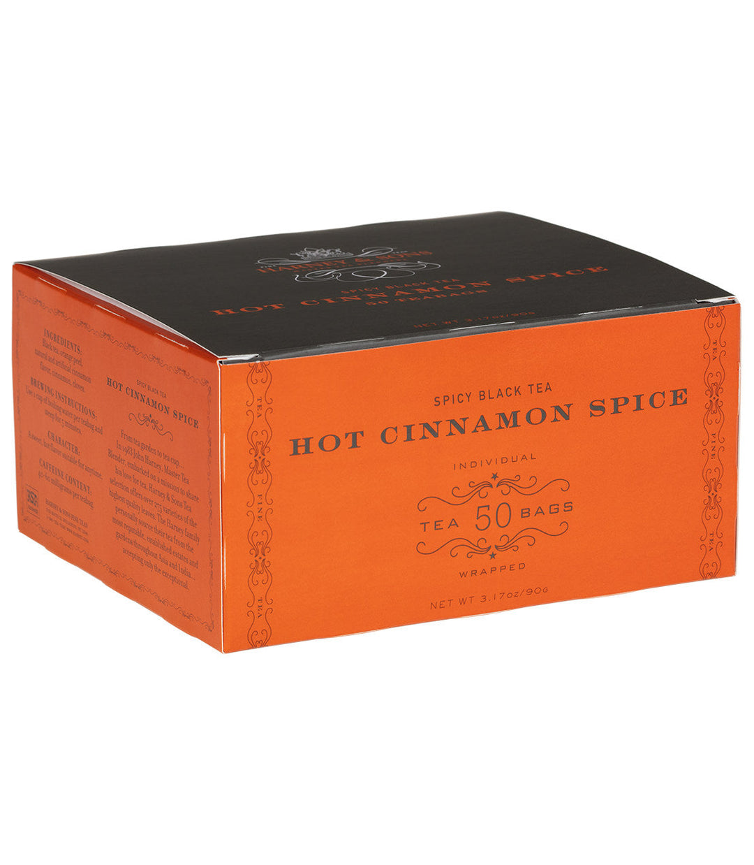 Hot Cinnamon Spice Tea Box of 50 Wrapped Teabags