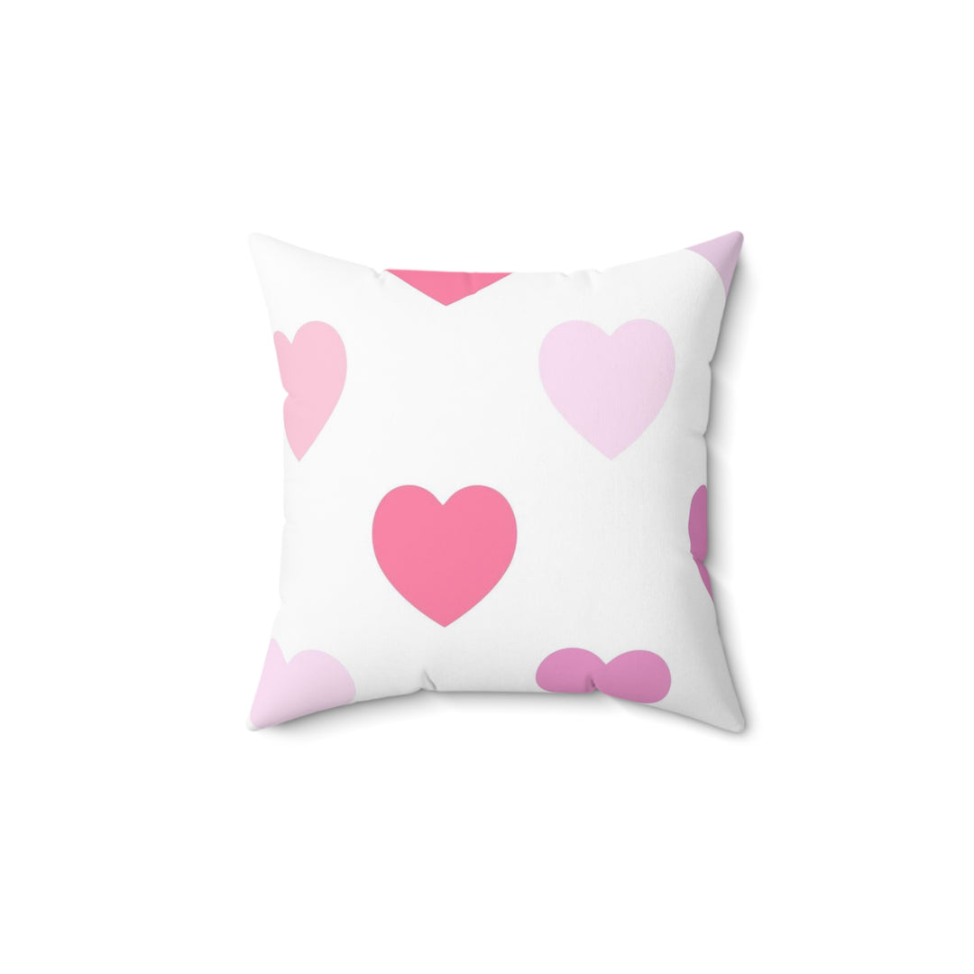 Soft Hearts Faux Suede Square Pillow