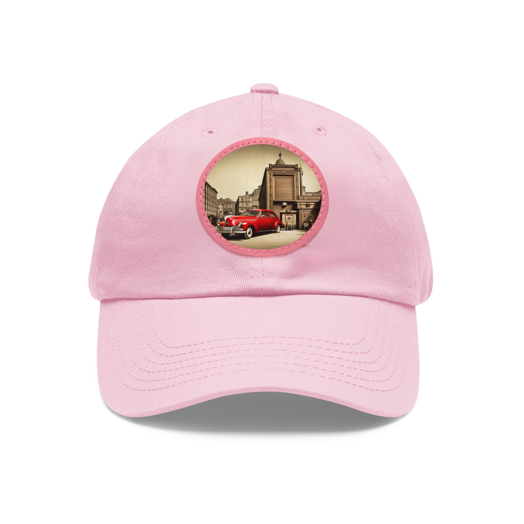 Dad Hat with Leather Patch (Round)