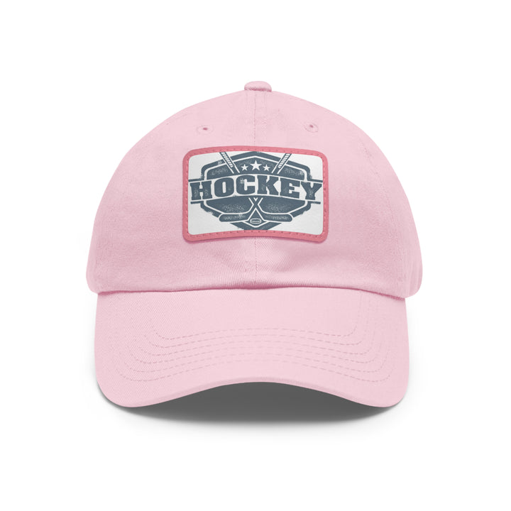 Hockey Dad Hat with Leather Patch (Rectangle)