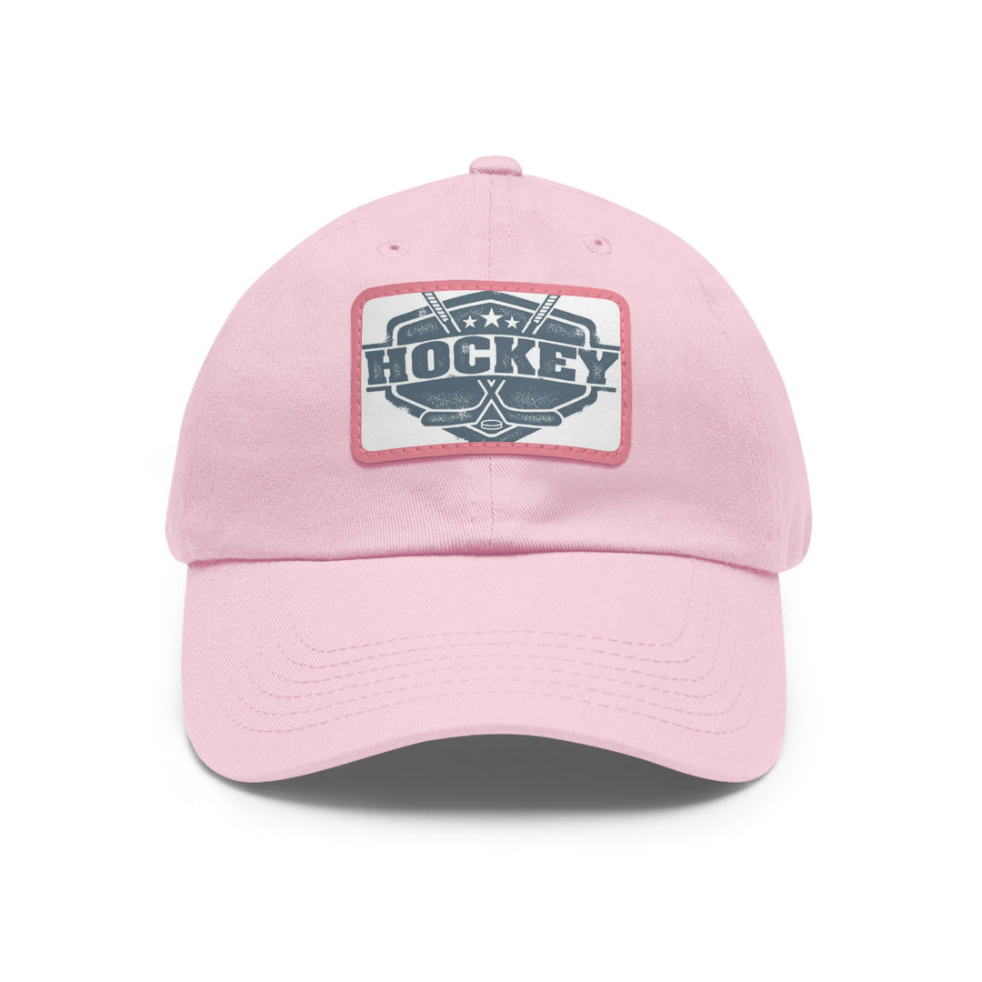 Hockey Dad Hat with Leather Patch (Rectangle)