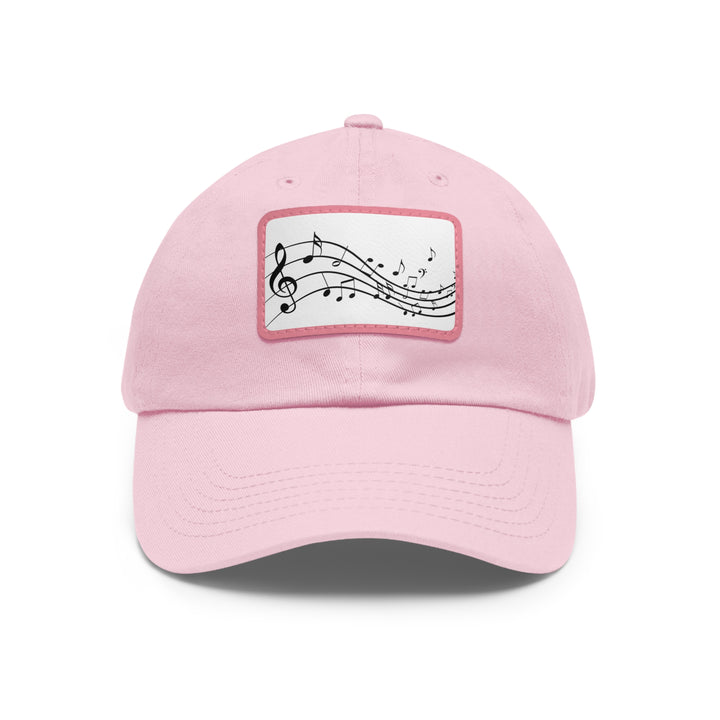 Music Clef Dad Hat with Leather Patch (Rectangle)