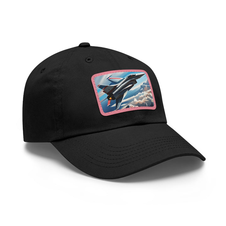 Jet Fighter Dad Hat with Leather Patch (Rectangle)