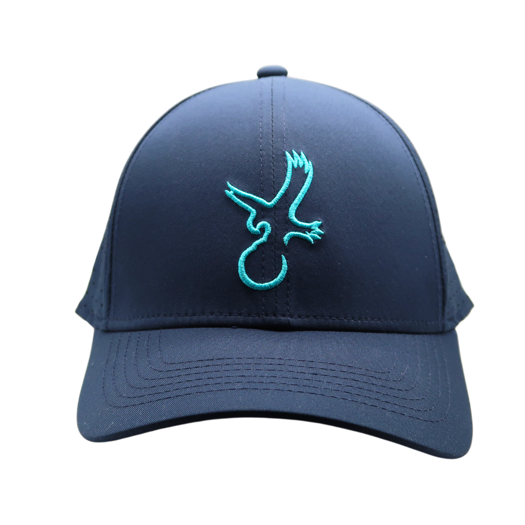 Navy/Teal Eagle Performance Hat Front View