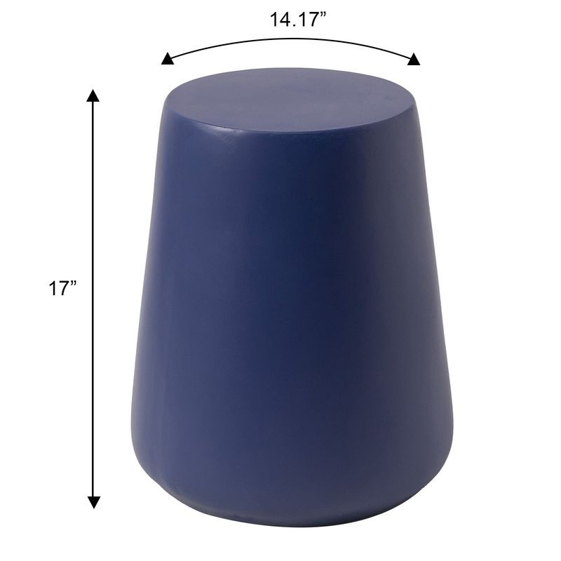 Leisuremod Modern Side End Table Glint Series in Saphire Blue Dimensions.