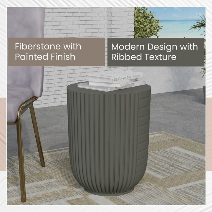 Leisuremod Modern Side End Table Trove Series in Green Grey Details.