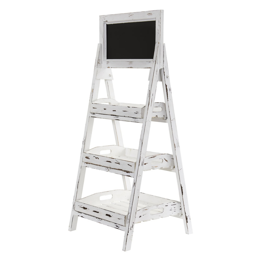 3’ Whitewashed Farmhouse Stand with Chalkboard