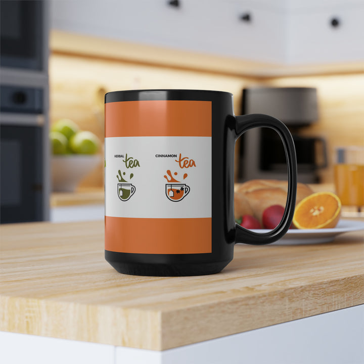 Tea Tea Tea Tea Black Mug, 15oz