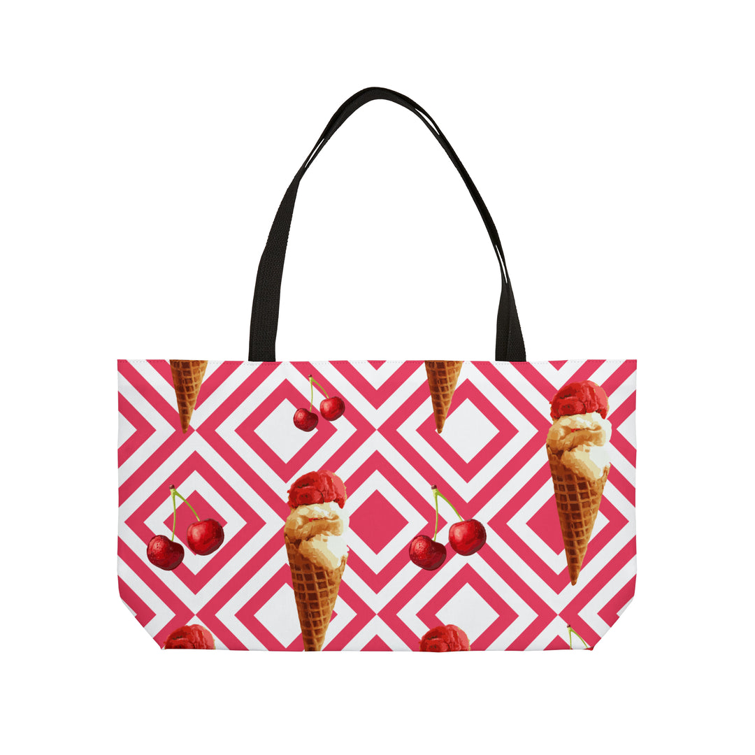 Cherry Ice Cream Weekender Tote Bag