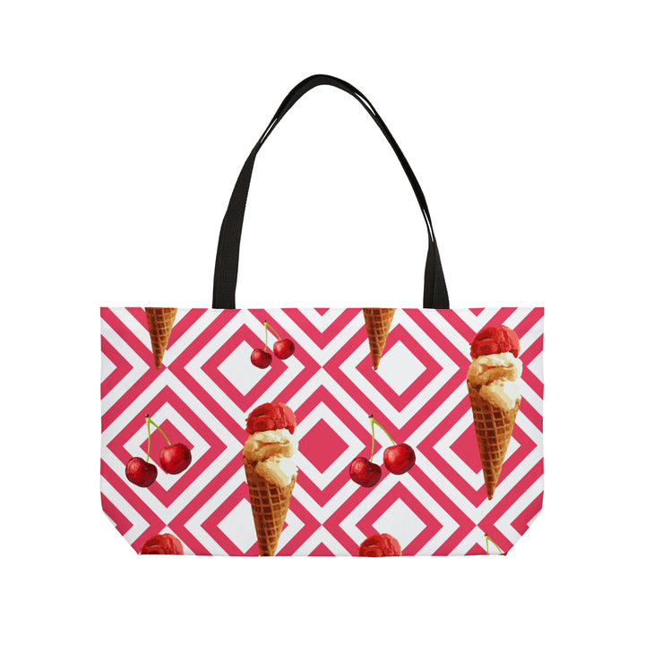 Cherry Ice Cream Weekender Tote Bag